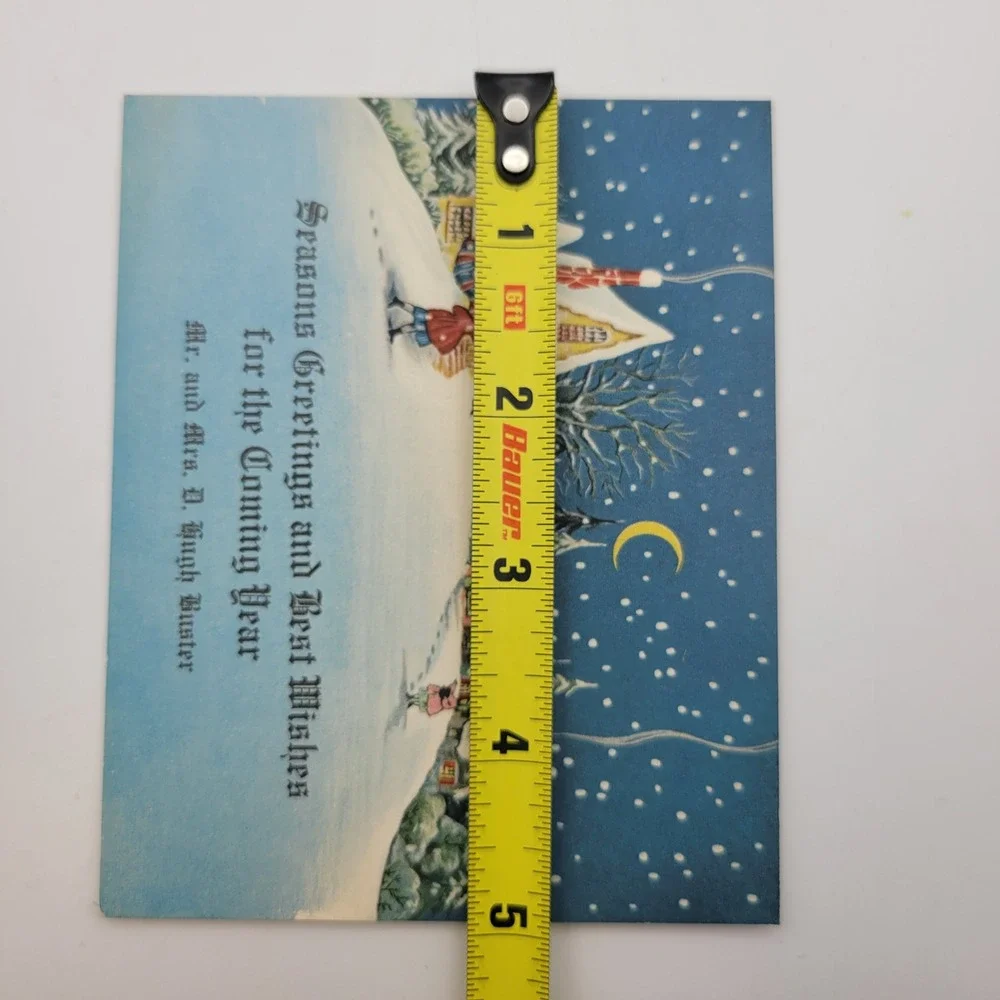 Vintage Christmas Card‎ Seasons Greetings Best Wishes Hugh Buster